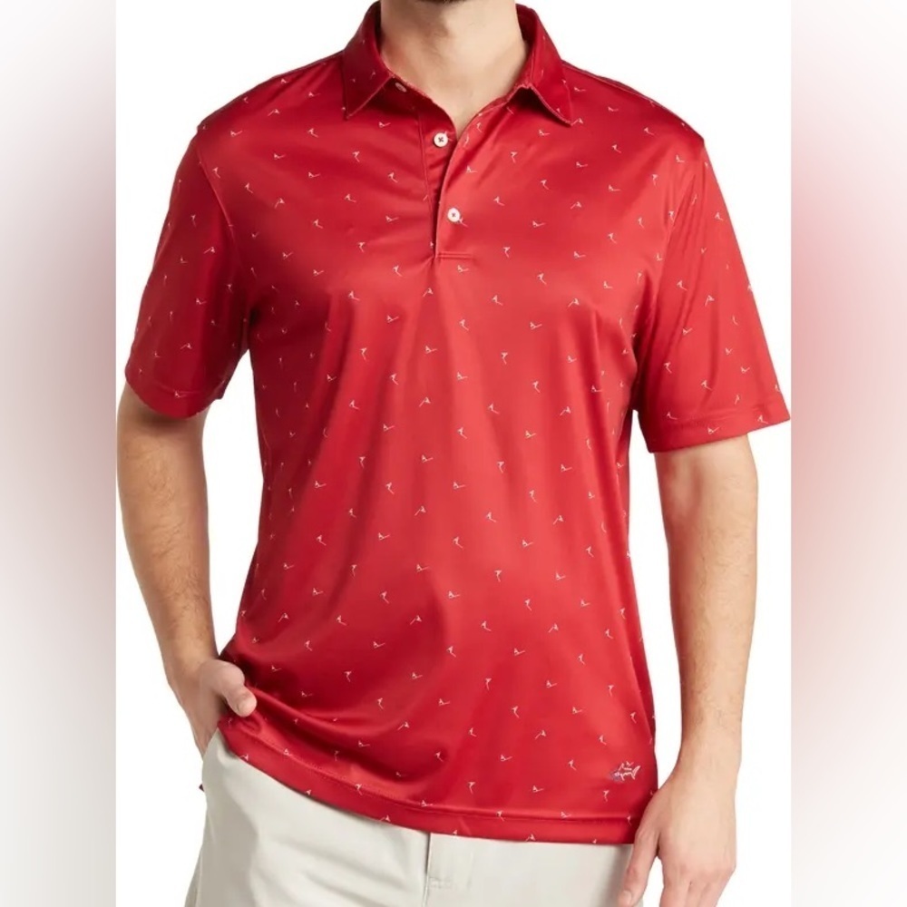 Greg Norman ML75 Microlux Pin Flag Print Polo